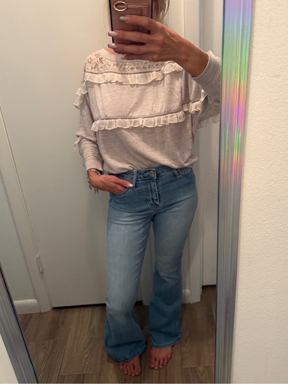 Hollister Light Blue Flare Jeans - Subtle Fade